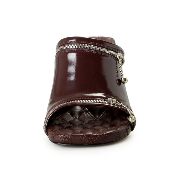 Burberry Women's "Peep Sandal" Leather Heeled Mules Sandals Shoes US 7 EUR 37 - Picture 5 of 8